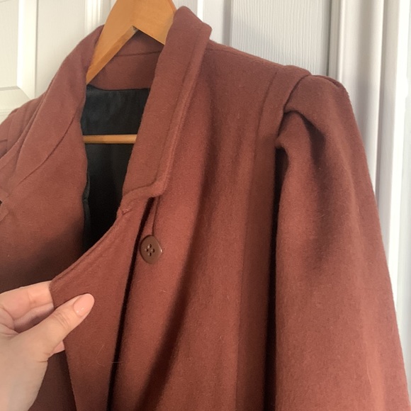 Vintage Diane Charles Brown Wool Full Length Winter Coat - Picture 14 of 16